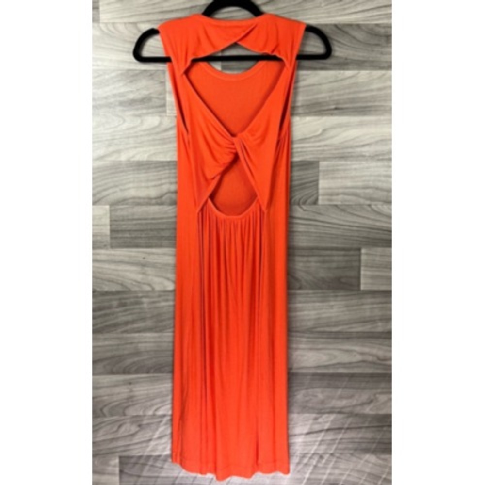 Splendid Womens Sheath Dress Orange Ribbed Knee Length Open Back Scoop Neck S - Picture 8 of 12
